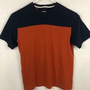 VINTAGE Tommy Hilfiger Color Block Orange/Navy Tee
